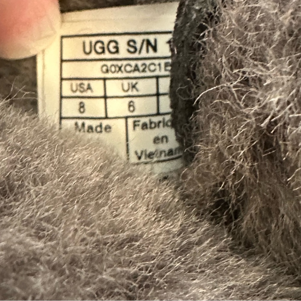 UGG Bailey Bow II Gray Suede Sheepskin Winter Boots Women’s Size 8 Fur Lined - Picture 9 of 10